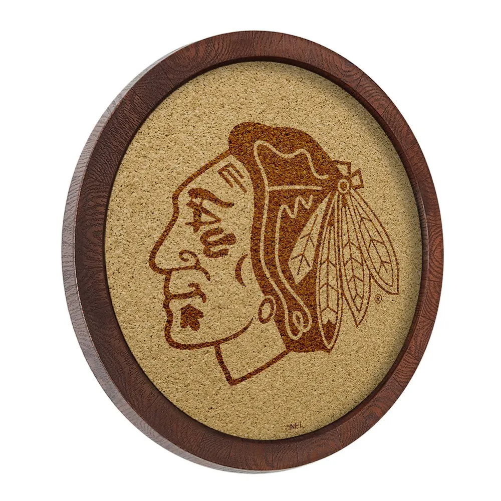 Chicago Blackhawks: Barrel Top Cork Note Board