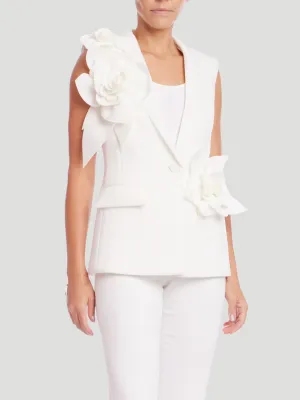Floral Embellished Blazer Vest