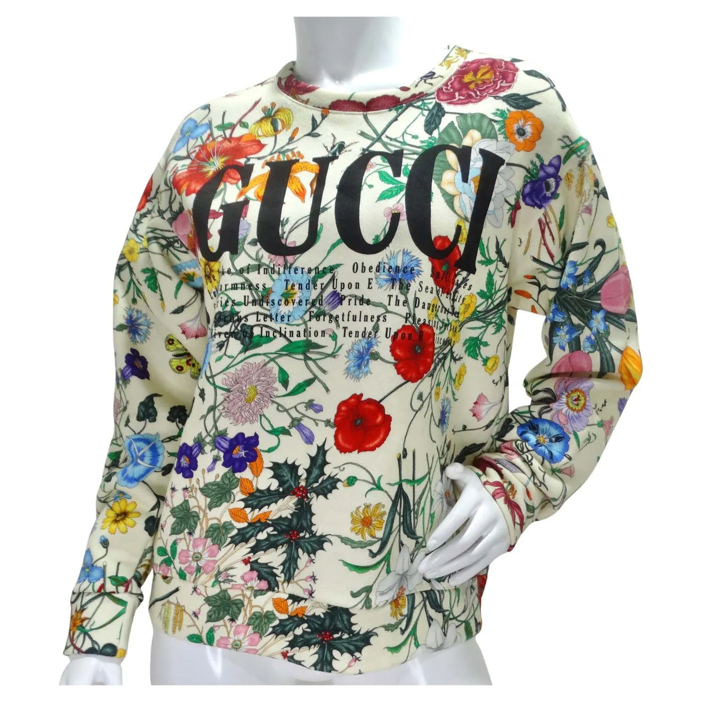 Gucci Flora Oversized Heavy Felt Logo Sweatshirt