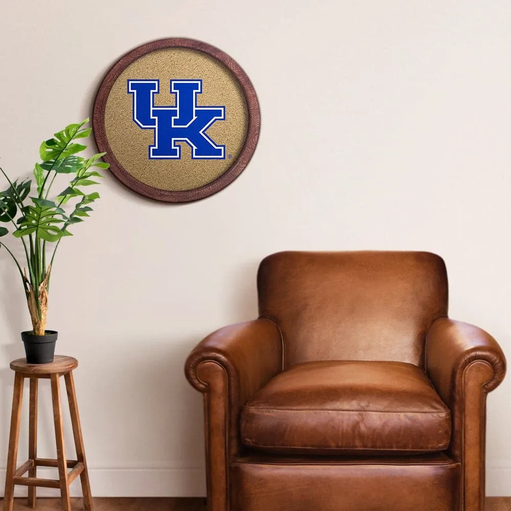 Kentucky Wildcats: "Faux" Barrel Framed Cork Board