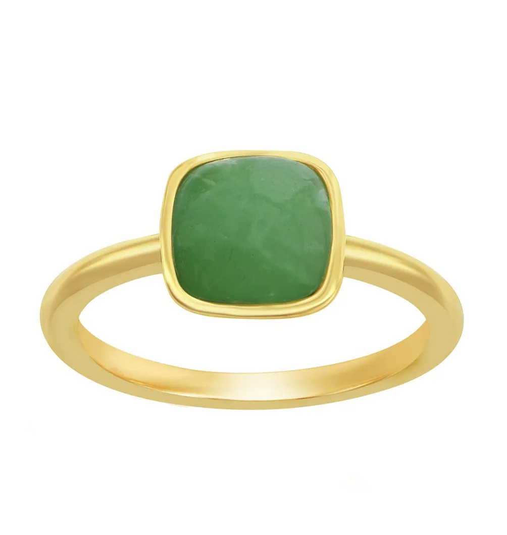 Square Jade Bezel Ring