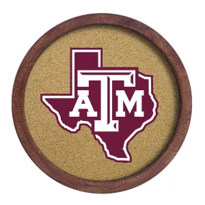 Texas A&M Aggies: Texas - "Faux" Barrel Framed Cork Board