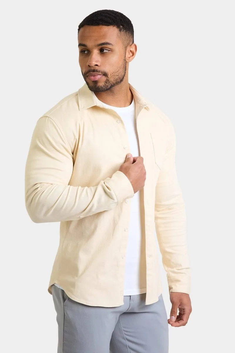Twill Overshirt in Ecru